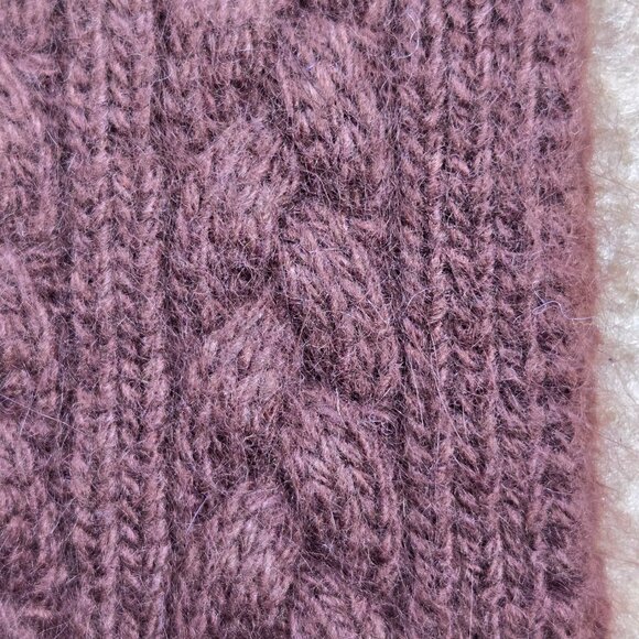 Brown Cashmere Cable Knit Scarf - Picture 6 of 15